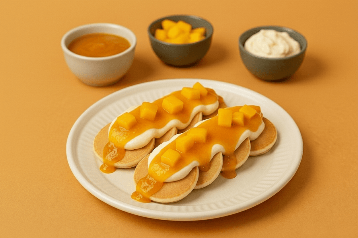 Mango Cheesecake Mini Pancake