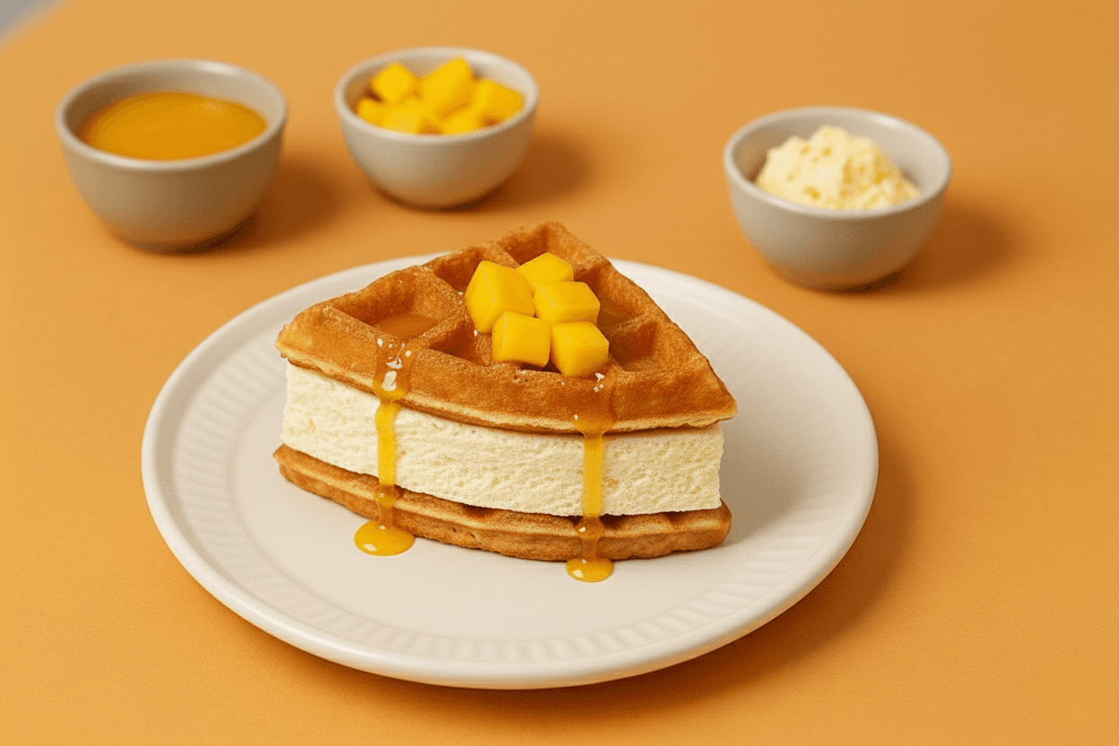 Mango Cheesecake Waffle