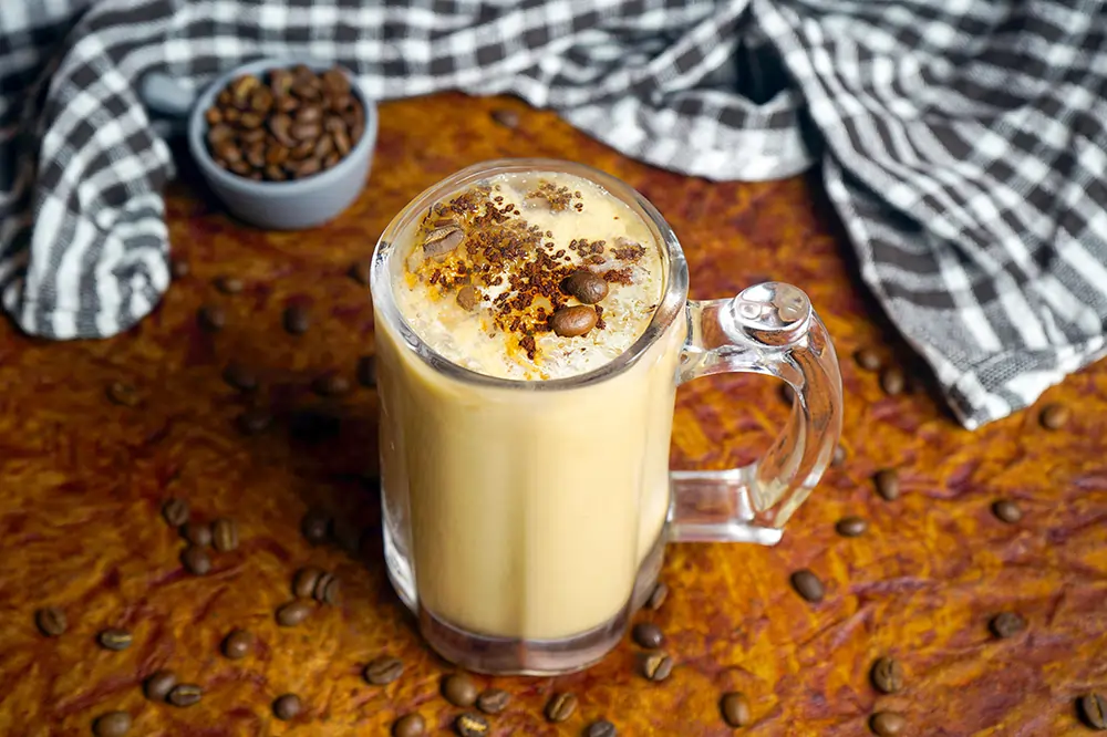 Fresh Belgian waffles with syrup